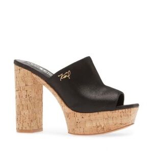 Karl Lagerfeld Paris women’s hensley slip-on platform leather mules size 10M/41B